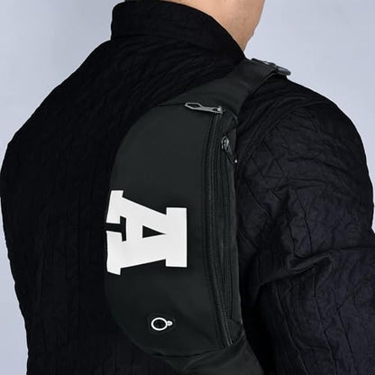 Fanny Packs for Men and Women Water-Repellent Sports Waist Pack Bag - color: 1pack-Black Letter A