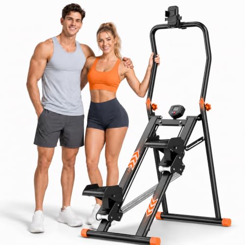 EPHESPORT Stair Stepper for Home with 3-Level High-Tension Resistance - color: Black＆Orange