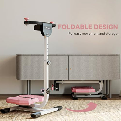 Soozier Foldable Ab Twister Board Screen Twist Shape Abs Trainer - color: Pink