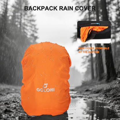 Goloni 45L Foldable Hiking Daypack, Lightweight Water‑Resistant Backpack - color: Black