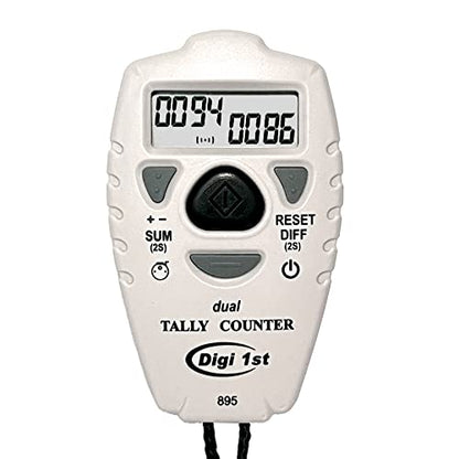 TC-895 Digital Dual Tally Counter, Electronic Up Down Clicker Counter, Add/Subtract People Counter, Handheld Pitch Counter for Golf, Lap & Sports Games - size: 3-1/2
