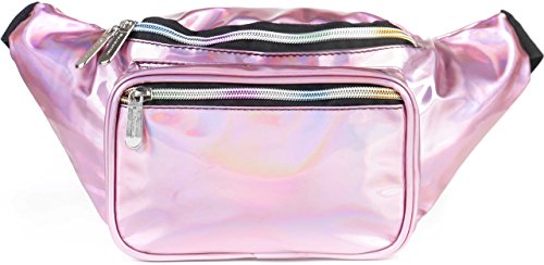 SoJourner Waterproof Holographic Fanny Pack, Pale Pink - color: Holographic Pale Pink