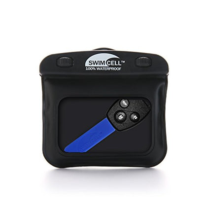 SwimCell Waterproof Key Pouch for Swimming with Armband & Lanyard - Black - color: Black, size: Key Case 3 x 4 inches