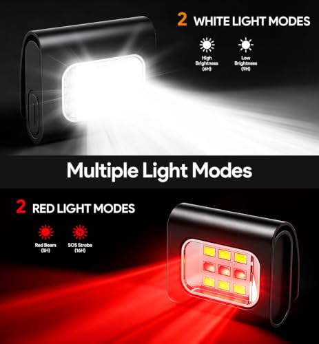 Running Lights for Runners, 2 Pack Rechargeable LED, 4 Modes, Night Running