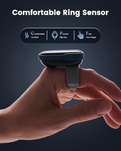 Vibeat Oxylink Wearable Pulse Oximeter - Bluetooth Oxygen Meter with Audio Notification, Rechargeable Finger Blood Oxygen Monitor for Continuous Tracking with Free App