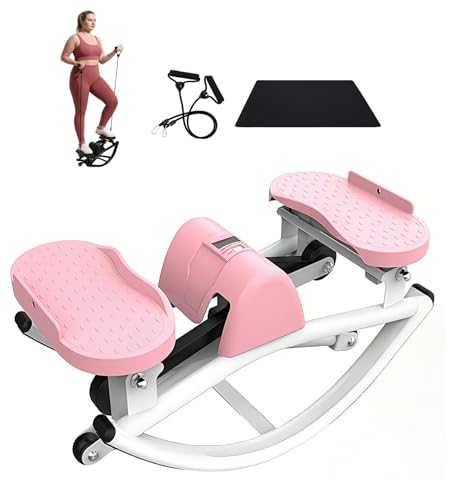 Garvee Rocking Stepper for Exercise at Home, Rock Stepper Side to Side - color: Pink