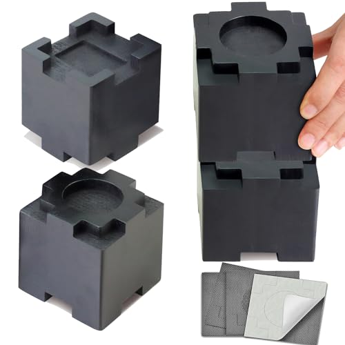 Wood Bed Risers 3.5 Inch with Non-Slip Rubber Pad Furniture 4 Pack, Black - color: Large Black 4pack