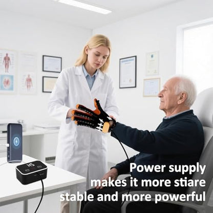 Rehabilitation Robot Gloves Finger Exerciser Stroke Hand Function Left - color: L-black, size: Medium