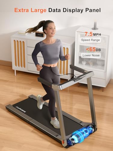 WALKINGPAD Foldable Walking Pad Treadmill with Handle Bar, 7.5MPH - color: Grey