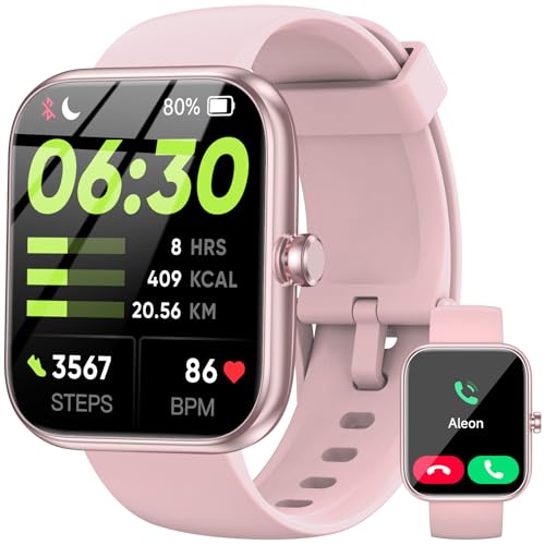 Smart Watch, Alexa Built-in Voice Assistant, 1.83" HD Touchscreen (Answer/Make Call), IP68 Waterproof, 120+ Sport Modes for Fitness Tracker, 24/7 Heart Rate & Sleep Monitor for iPhone Android iOS - color: Pink