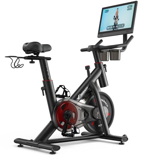 MERACH Exercise Bike, Magnetic Friction Stationary Bike for Home with APP