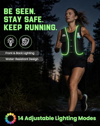 Zelvot Running Vest for Women Men, Touchscreen Phone Pocket - color: Reflective Black, size: Medium-Large