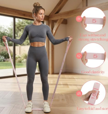 12 Multi Loop Stretch Band, Resistance Bands for Kids – Yoga, Pilates, Ballet, and Physical Therapy Stretch Strap for Flexibility and Exercise – Stretching Equipment for Dance and Fitness