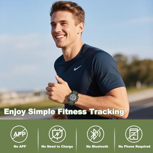 AVTREK Pedometer Watch for Walking Steps and Miles No Bluetooth/APP Needed - color: Green