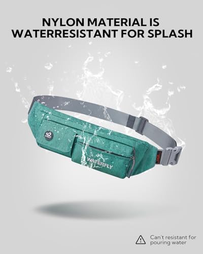 WATERFLY Small Fanny Pack for Women Men, Crossbody Travel Waist Bag - color: Dark Green