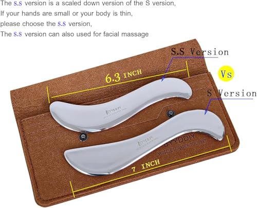 BYYDDIY-Non-Magnetic 304 Stainless Steel Gua Sha Muscle Scraper Tool for Scar Tissue,Muscle Scraping Tool for Massage Scraper,IASTM Tools for Physical Therapy, Soft Tissue Massage - style: Style: S