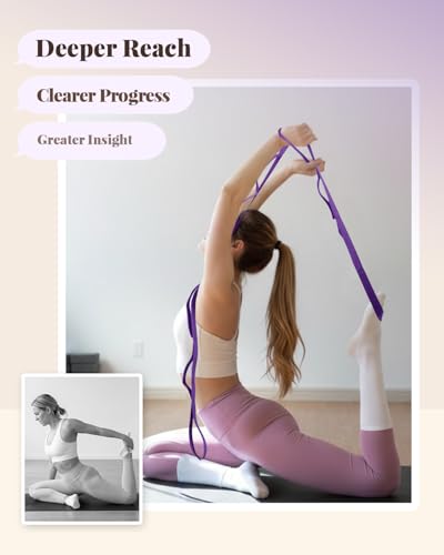Trideer Stretching Strap with Loops for Physical Therapy,Non-Elastic - color: Purple