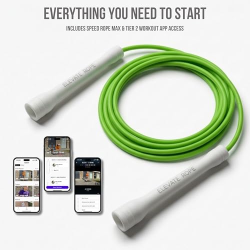 Elevate Rope Jump Rope for Men & Women, 5mm PVC Cable, 10 ft Adjustable - color: Venom Green