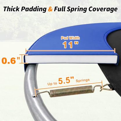 Exacme Double-Sided Round Trampoline Spring Cover, Replacement Safety Pad - color: Blue, size: 8FT