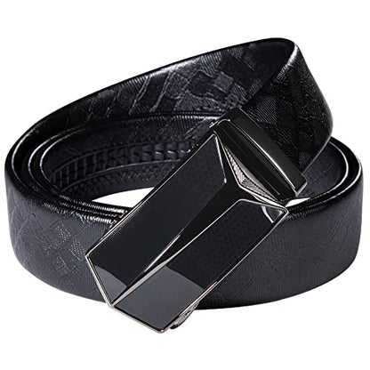 Dubulle Mens Ratchet Belt Gold Click Buckle Adjustable Leather Belts - color: Black Arrow Buckle, size: Adjustable from 36" to 45" Waist