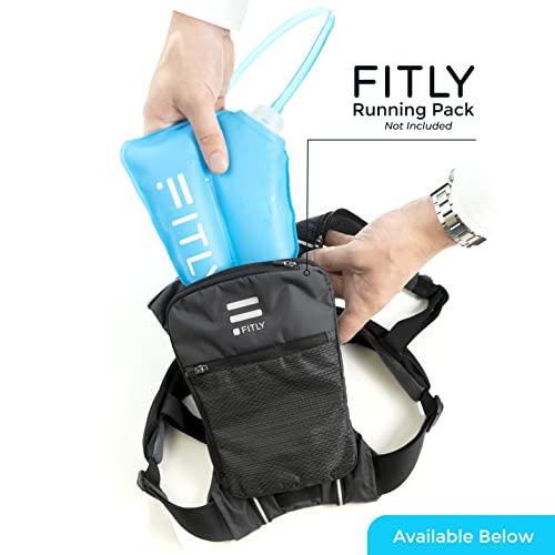 FITLY Soft Flask - Collapsible Water Bottle with Hydration Tube - Shrinks As You Drink Portable Water Bladder for Running Vest Hydration Pack, Hiking, Backpacking & Cycling - 17oz (FLASK500ml)