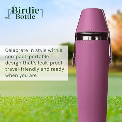 12oz Flask with 4 Shot Glasses in Cap – Stainless Steel with Waterproof Leather Case, Leakproof, Great Gift Idea - color: Pink, size: 12oz Standard