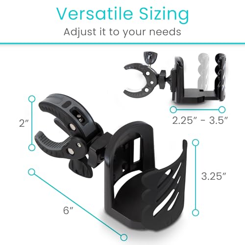Vive Cup Holder (XL) - for Rolling Walker, Rollator, Wheelchair, Scooter