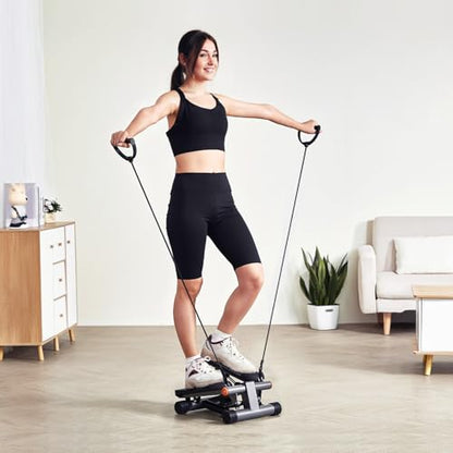 VEVOR Stair Stepper, Mini Stepper for Exercise at Home, Hydraulic Fitness Stepper with Resistance Bands, Full Body Workout Cardio Equipment, Stair Climber - style: Adjustable Stair Stepper