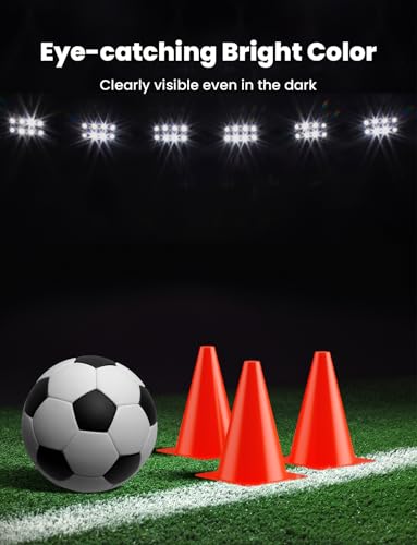 GHB Soccer Cones 7" 9" of 12 24 Pack Disc Soccer Sport Cones - color: 7" 24Pcs Orange