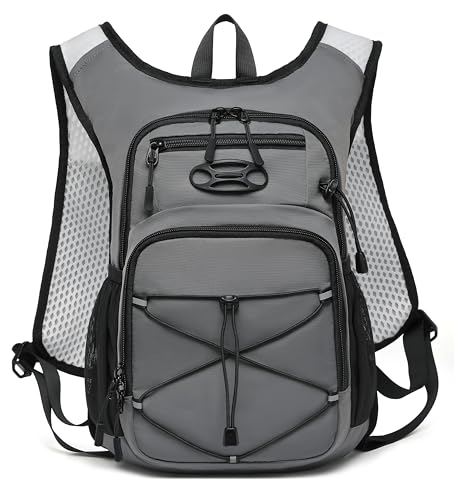 Wotony Lightweight Hydration Backpack with 2LOR 3LWater Bladder for Cycling Hiking Rave - Water Daypack for Men Women - color: Dark Gray