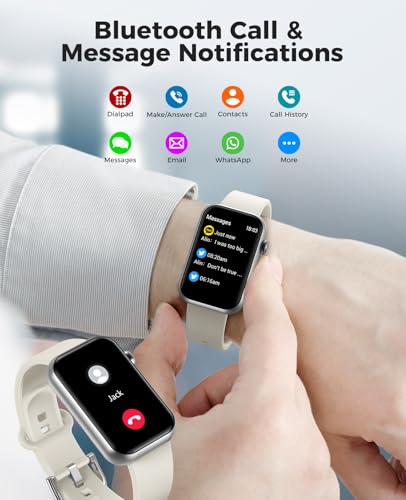 Smart Watch Fitness Tracker, Bluetooth Call, Health Monitor for Men Women - color: Grey