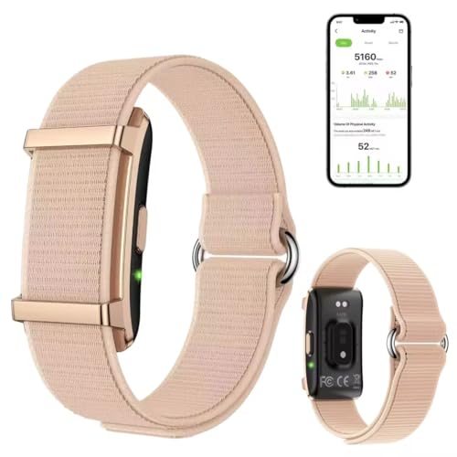 Smart Bracelet for Women, Health Tracker Vibrating Alarm Wristband - color: Pink