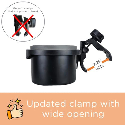 liuliuby Universal Stroller Snack Tray Attachment | Stroller Cup Holder Attachment Universal Snack Tray for Stroller Tray Attachment | Clip On Baby Stroller Accessories for Joggers, Umbrella & Wagons - color: Closed Top