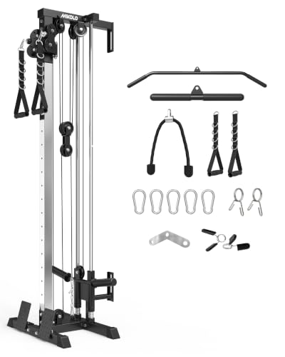 Mikolo Wall Mount Cable Station, Cable Crossover Machine with Dual Pulley System and 19/27 Adjustable Positions for Home Gym Fitness Equipment - color: BLACK, size: G3 Cable Machine
