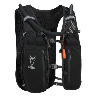 UTOBEST Running Vest Lightweight Hydration Pack 10L UTR110 - color: Black (with 2L Bladder), size: ML (Chest Size:35-40inch)
