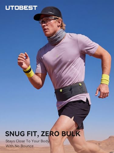UTOBEST Running Belt for Men & Women, No Bounce Running Waist Pack, B7 Pro - color: Grey, size: L(32.2-33.8")