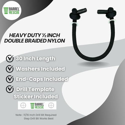 Heavy Duty Premium All-Purpose Rope Handle (1, Black) - color: Black