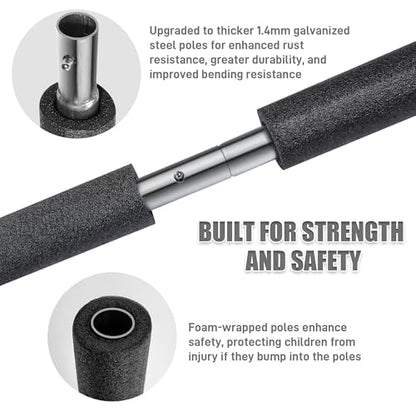 6PCS Trampoline Poles Replacement - Universal Enclosure Poles with Hardware
