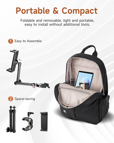 iPad Holder for Mic Stand, 360° Rotating Tablet Mount, 4.7"-13" Devices - size: Long Arm