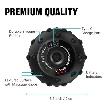 Vulken Vibrating Massage Ball with SphereStrap, Hands-Free Back Massager - color: Black