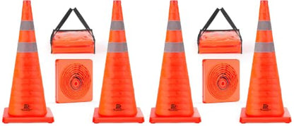 RoadHero 28 Inch 4 Pack Collapsible Traffic Safety Cones with Bag,Orange - size: 28 Inch (Pack of 2)