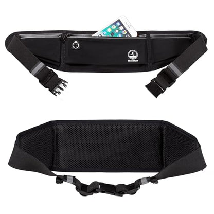 Slim Running Belt Phone Holder Fanny Packs for Women Men - Black - color: T Black