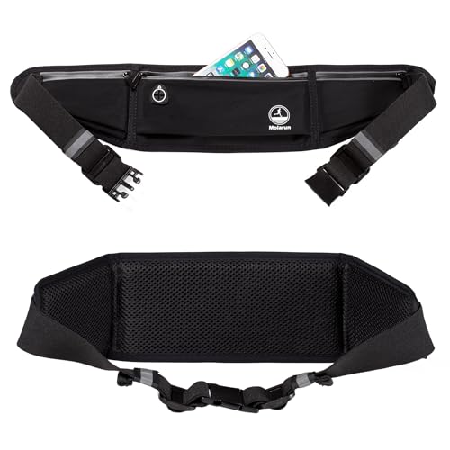 Slim Running Belt Fanny Pack, Phone Holder Waist Pack Money Belt - Black - color: Black