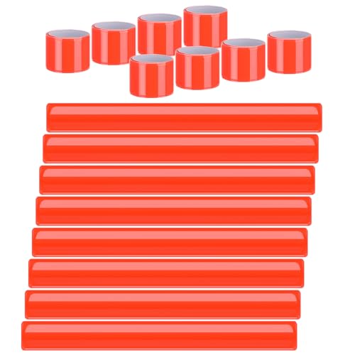 20 Pcs Reflector Snap Bands Fluorescent Slap Armbands - color: Red