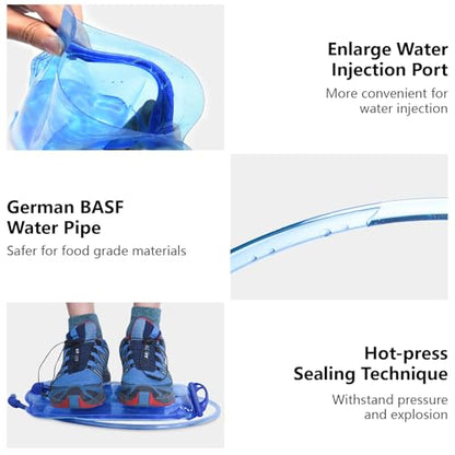 JEELAD TPU Hydration Bladder Water Bladder Ultra-Durable Water Storage Bladder for Hydration Backpacks Outdoor Hiking Running Cycling Camping Climbing - size: 01 - 2L - TPU Water Bladder