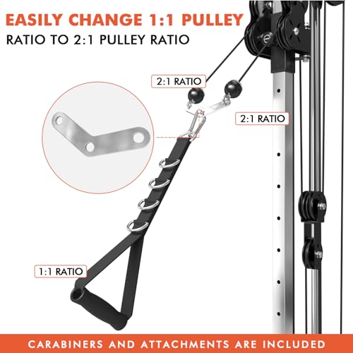 Mikolo Wall Mount Cable Station, Cable Crossover Machine with Dual Pulley System and 19/27 Adjustable Positions for Home Gym Fitness Equipment - color: BLACK, size: G3 Ultra (Aluminum Pulleys)