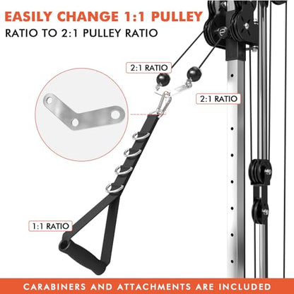 Mikolo Wall Mount Cable Station, Cable Crossover Machine with Dual Pulley System and 19/27 Adjustable Positions for Home Gym Fitness Equipment - color: BLACK, size: G3 Ultra (Aluminum Pulleys)