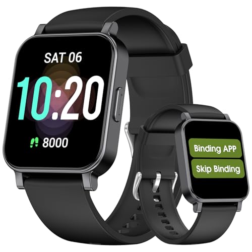 Smart Watch Senior Friendly No App No Phone Required, Waterproof Pedometer - color: Black