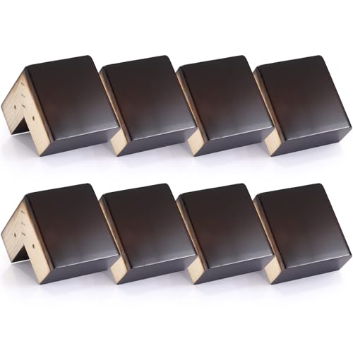 Geelin 8 Pack 4 Inch Wood Furniture Risers L-Shaped Bed Riser, Walnut Color - color: Walnut Color, size: 4 Inch