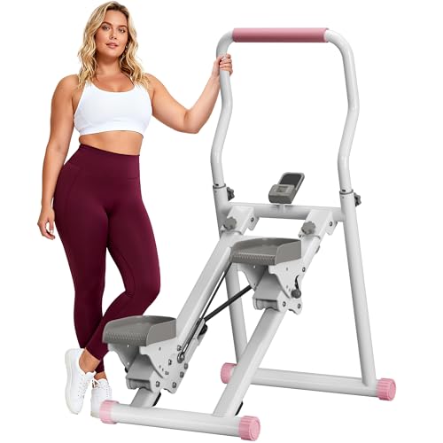 SogesPower Stair Stepper for Home Gym,Folding Vertical Stair Climber - style: White